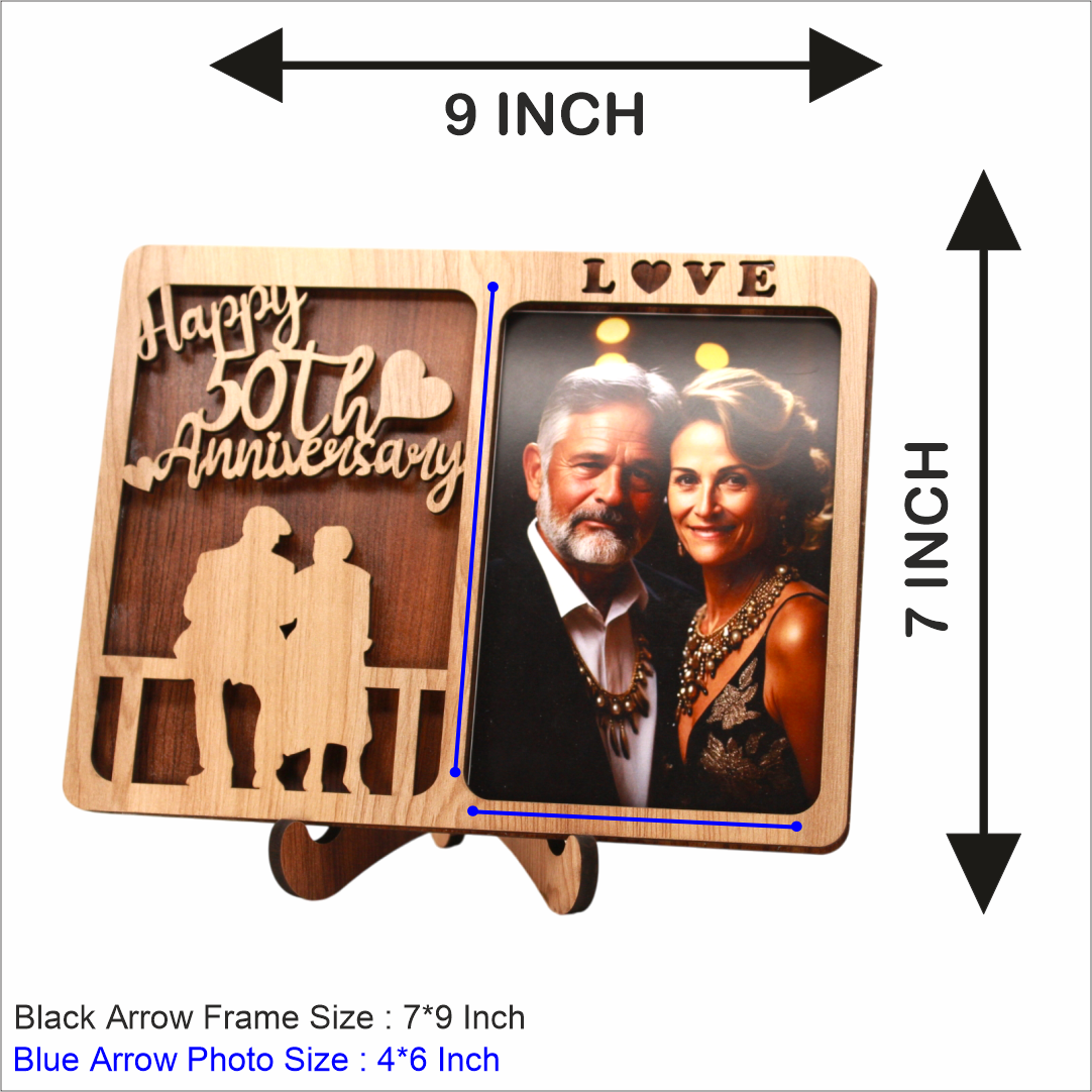 Happy 50th Anniversary Wooden Photo Frame FA-7904