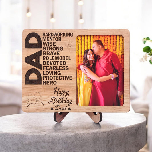 Happy Birthday Dad Wooden Photo Frame FB-7911