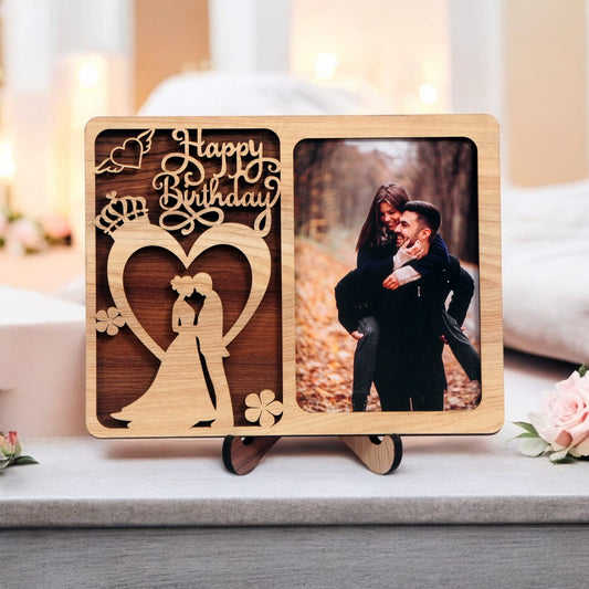 Happy Birthday Couple Wooden Photo Frame FB-7907